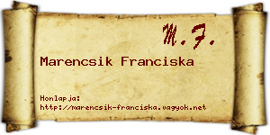 Marencsik Franciska névjegykártya